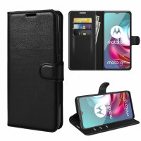 Schutz Hülle Motorola Moto G10 G20 G30 Handy Tasche Wallet Case Handyhülle Etui PU Leder Schwarz