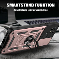 Outdoor Panzer Hülle für Xiaomi Redmi 10C mit Kameraschutz Ringhalter Handyhülle Rosegold