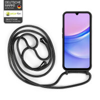 Handykette für Samsung Hanyhülle mit Band Hülle mit Kodel Smartphone Halskette Galaxy A15 Schwarz
