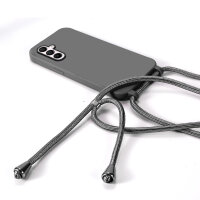 Handykette für Samsung Hanyhülle mit Band Hülle mit Kodel Smartphone Halskette Galaxy A15 Schwarz