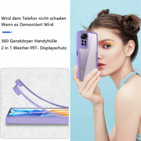 360°Grad Hülle Xiaomi Redmi Note 11 Pro Handyhülle mi Integriertem Displayschutz Lila
