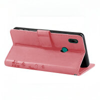 Huawei Handy Tasche Handyhülle Schutz Hülle Blumen Flip Cover Buch Case Etui Huawei P Smart Z Rosa