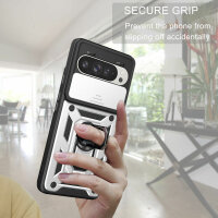 Outdoor Panzer Hülle für Google Pixel 9 / 9 Pro Handyhülle mit Kameraschutz Case Silber