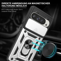 Outdoor Panzer Hülle für Google Pixel 9 / 9 Pro Handyhülle mit Kameraschutz Case Silber