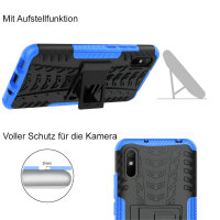 Schutz Hülle Xiaomi Handy Tasche Case Cover Silikon Schale Outdoor Handyhülle BF Xiaomi Redmi 9A Blau