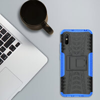 Schutz Hülle Xiaomi Handy Tasche Case Cover Silikon Schale Outdoor Handyhülle BF Xiaomi Redmi 9A Blau