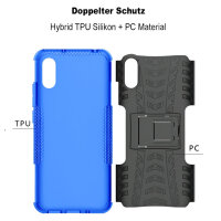 Schutz Hülle Xiaomi Handy Tasche Case Cover Silikon Schale Outdoor Handyhülle BF Xiaomi Redmi 9A Blau