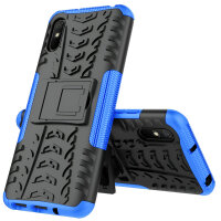 Schutz Hülle Xiaomi Handy Tasche Case Cover Silikon Schale Outdoor Handyhülle BF Xiaomi Redmi 9A Blau