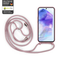 Handykette für Samsung Hanyhülle mit Band Hülle mit Kodel Smartphone Halskette Galaxy A55 Rosa