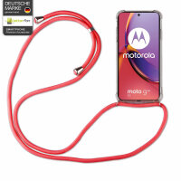 Handykette für Motorola Moto G85 Smartphone Halskette Hülle Handyhülle mit Korde Rot