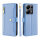 Handykette Xiaomi Hülle mit Band Handyhülle Kartenfächer PU Leder Umhängetasche Redmi Note 13 Pro 4G Hellblau