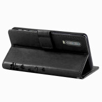 Huawei Handy Tasche Handyhülle Schutz Hülle Blumen Flip Cover Buch Case Etui Huawei P30 Pro Schwarz