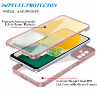 360° Grad Hülle für Samsung Galaxy A14 vollschutz mit Integriertem Displayschutz Rosa