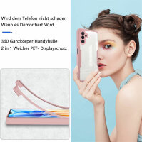 360° Grad Hülle für Samsung Galaxy A14 vollschutz mit Integriertem Displayschutz Rosa