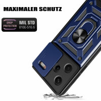 Outdoor Panzer Hülle Xiaomi Redmi Note 13 Pro+ Handyhülle Kameraschutz Ringhalte Blau
