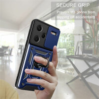 Outdoor Panzer Hülle Xiaomi Redmi Note 13 Pro+ Handyhülle Kameraschutz Ringhalte Blau