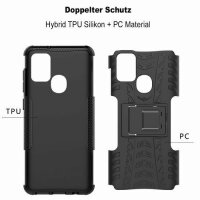 Handy Tasche für SAMSUNG Galaxy Hülle Handyhülle Schutzhülle Outdoor Case Schale Galaxy A21S SM-A217F Schwarz