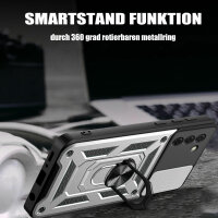 Outdoor Panzer Hülle Nokia G22 Handyhülle mit Slide Kameraschutz Ringhalter Silber