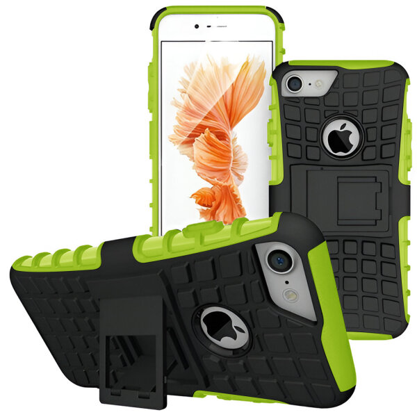 Handy Tasche für Apple iPhone Panzer Cover Case Schutz Hülle Etui Schale Bumper Apple iPhone 7 Grün
