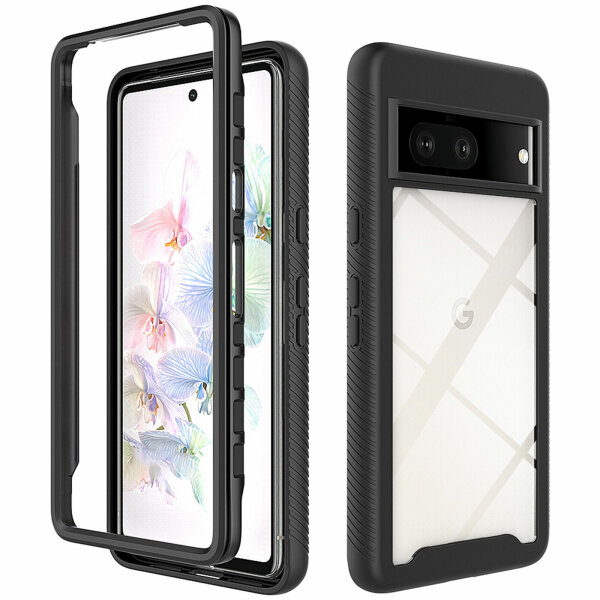 Hülle für Google Pixel 7 / 7 Pro Handyhülle Cover 2-teilig TPU Body Bumper Case  Schwarz Google Pixel 7 Pro