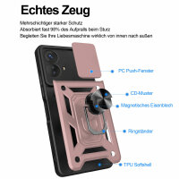 Outdoor Panzer Hülle Motorola Moto G73 5G Handyhülle mit Kameraschutz Ringhalter Rosegold