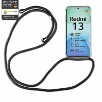 Handykette für Xiaomi Redmi 13 / Poco M6 Handyhülle mit Band Hülle mit Kordel Schwarz