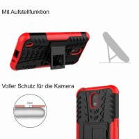 Handy Tasche Nokia Hülle Outdoor Hybrid Case Cover Schutzhülle Handyhülle Bumper Nokia 5.3 Rot