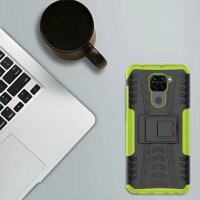 Schutz Hülle Xiaomi Handy Tasche Case Cover Silikon Schale Outdoor Handyhülle BF Xiaomi Redmi Note 9 Grün