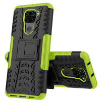 Schutz Hülle Xiaomi Handy Tasche Case Cover Silikon Schale Outdoor Handyhülle BF Xiaomi Redmi Note 9 Grün