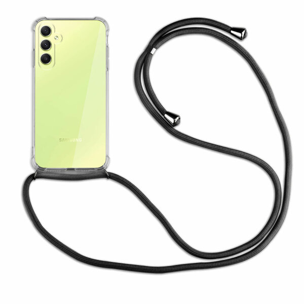 Handykette für Samsung Galaxy A34 5G Handyhülle mit Band Case Hülle mit Kordel Schwarz
