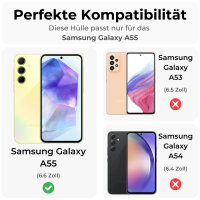 Handykette Samsung Hülle mit Band Handyhülle Kartenfächer PU Leder Umhängetasche Galaxy A55 Rosa