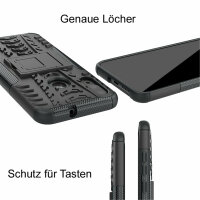 Handy Tasche Lenovo Motorola Panzer Hülle Hybrid Case Cover Schutzhülle Bumper Motorola Moto E6 Plus Schwarz