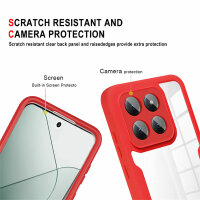 360° Grad Hülle Xiaomi 14 Pro Handyhülle vollschutz Integriertem Displayschutz Rot