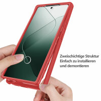 360° Grad Hülle Xiaomi 14 Pro Handyhülle vollschutz Integriertem Displayschutz Rot