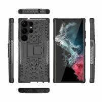 Outdoor Hülle für Samsung Galaxy S23 Ultra Handyhülle Handy Tasche Bumper TPU Schwarz