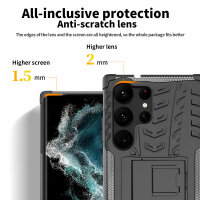 Outdoor Hülle für Samsung Galaxy S23 Ultra Handyhülle Handy Tasche Bumper TPU Schwarz
