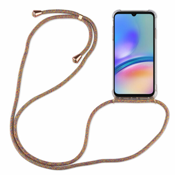 Handykette für Samsung Galaxy A05s Handyhülle mit Band Case TPU Hülle mit Kordel Rainbow