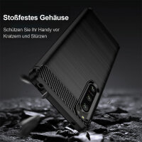 Hülle für Sony Xperia 5 IV Handyhülle Carbon Bumper Handy Tasche Backcover TPU
