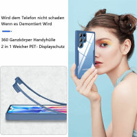 Handyhülle für Samsung Galaxy S21 Ultra – 360° Panzer Case mit Displayschutz Blau