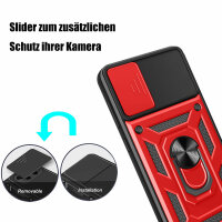 Outdoor Panzer Hülle Motorola Moto E13 Handyhülle mit Kameraschutz Ringhalter Rot