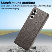 Hülle Handyhülle Stoßfeste Handy Tasche Ultra-Dünn Case Leder Bumper für Samsung Galaxy S24 Grau