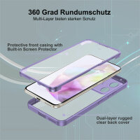 360° Hülle für Samsung A55, 360 Grad Handyhülle mit Integriertem Displayschutz Lila