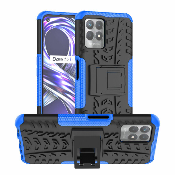 Hülle für Realme 8i - Hülle Schutzhülle Handy Tasche Outdoor Case Cover Bumper Blau