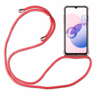 Handykette Xiaomi Redmi 13C / Poco C65 Handyhülle mit Band Hülle mit Kordel Rot