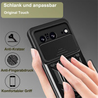 Outdoor Panzer Hülle Google Pixel 8 Handyhülle mit Kameraschutz Ringhalter Cover Schwarz