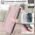 Handykette Motorola Hülle mit Band Handyhülle Kartenfächer Leder Umhängetasche Moto G14 Rosa