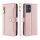 Handykette Motorola Hülle mit Band Handyhülle Kartenfächer Leder Umhängetasche Moto G14 Rosa