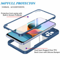 360° Grad Hülle Xiaomi Redmi Note 10 Pro vollschutz Integriertem Displayschutz Blau