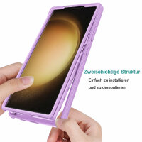 Hülle für Samsung Galaxy S24 Ultra Handyhülle 2 Teilig Bumper Case Kantenschutz Lila