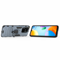Xiaomi Redmi 10C, Hülle Schutzhülle Handyhülle Silikon Case 360° Drehbarer Ring Türkis